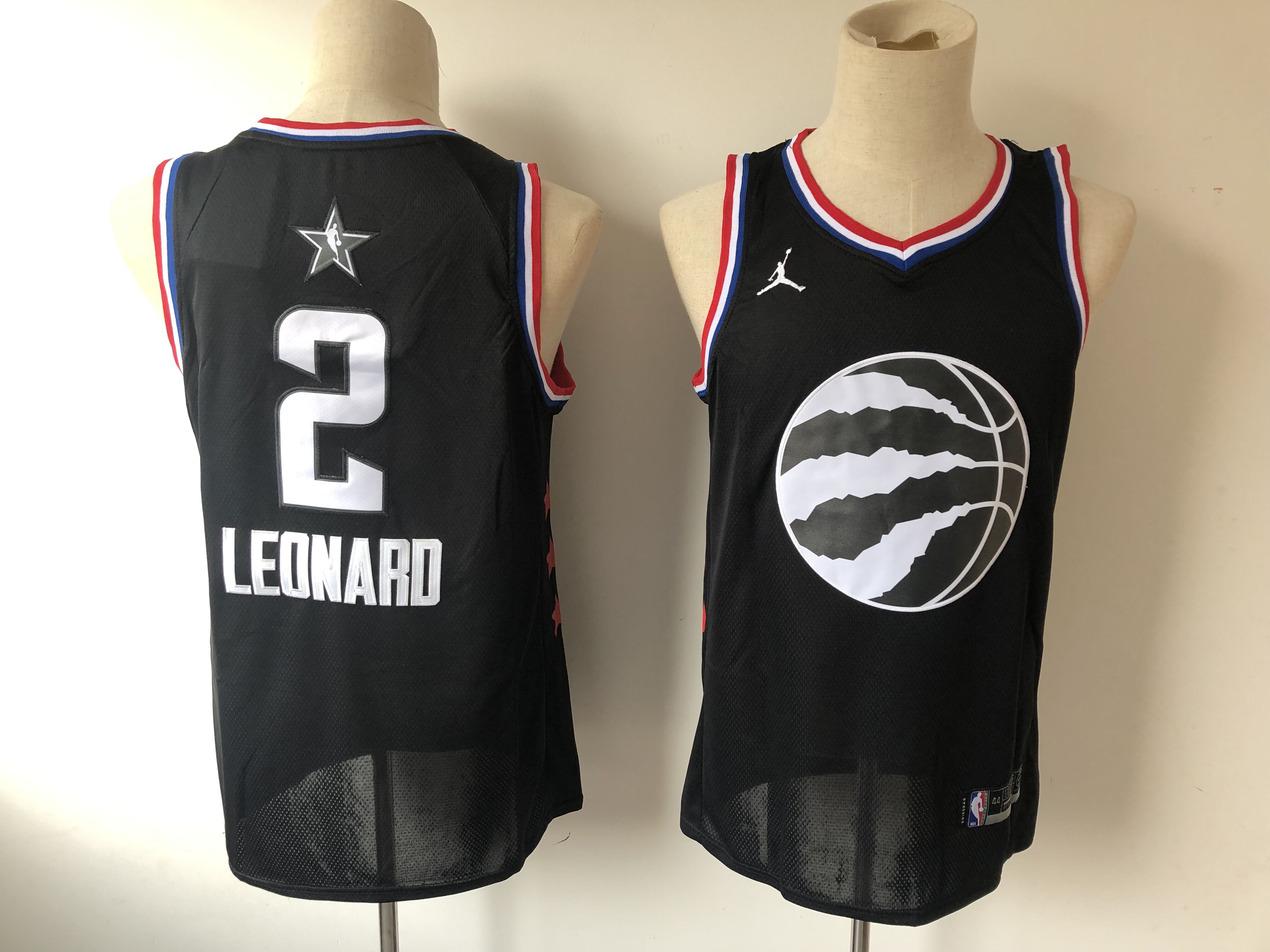 Men Toronto Raptors #2 Leonard  Black 2019 All Star NBA Jerseys
